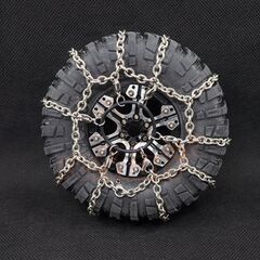 3-XS-59677-128mm Steel Snow Chain 2 pcs for 2.2 Crawler Tires