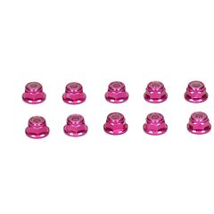 K203000039-Alu Nylon nut w.flange pink 3mm