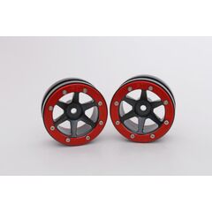 ABMT0030BR-Beadlock Wheels PT-Slingshot Black/Red 1.9 (2 pcs)&#160;