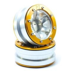 ABMT0070SGO-Beadlock Wheels PT-Wave Silver/Gold 1.9 (2 pcs)