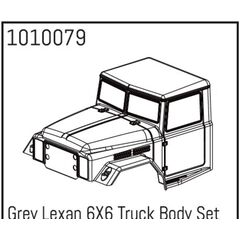 AB1010079-Grey Lexan 6X6 Truck Body Set