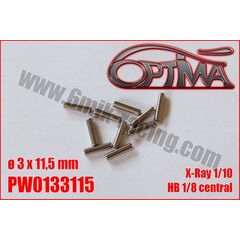 6M-PW0133115-Pin for shaft replacement - 3 x 11,5mm (10) HB Racing central / Xray XB2 / XB4
