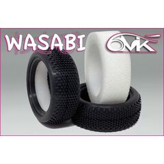 6M-TM111B-WASABI Front Tyres in Blue compound + foam inserts (pair)