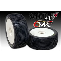 6M-TU17S-Scratch Tyres glued on rims - Silver compound (pair)