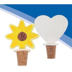 2er Set Deko-Korken Herz & Blume