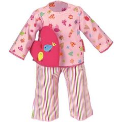 Pyjama rosa bunt mit Herzkissen 30-33 cm