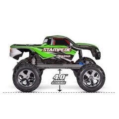 LEM36054-8G-M.TRUCK STAMPEDE 1:10 2WD EP RTR GREEN w/USB-C Charger &amp; Battery