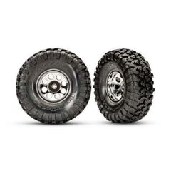 LEM8184-Tires and wheels, assembled, glued (2 .2' classic chrome wheels, Canyon Tra il 5.3x2.2' tires, foam