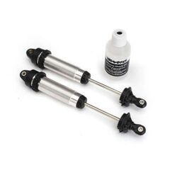 Shocks, GTR, 139mm, silver aluminum ( fully assembled w/o springs) (rear, t hreaded) (2)
