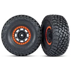 LEM8472-Tires and wheels, assembled, glued (D esert Racer wheels, black with orange beadlock, BFGoodrich&#194;&#174; B