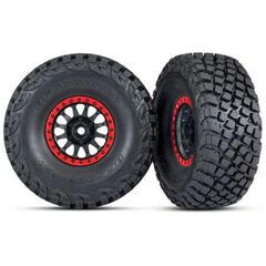LEM8474-Tires and wheels, assembled, glued (M ethod Racing wheels, black with red beadlock, BFGoodrich&#194;&#174; Baj