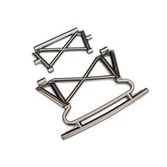 Bumper, front/ bumper support (satin black chrome-plated)
