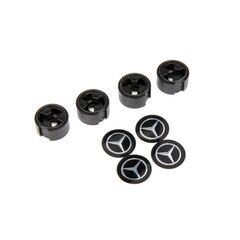 Center caps, Mercedes-Benz G 500 4x4 wheel (black) (4) (requires #8255A extended stub axle)