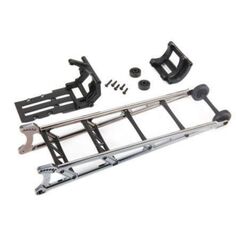 Wheelie bar, black chrome (assembled) / wheelie bar mount