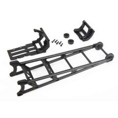 Wheelie bar, black (assembled)/ wheel ie bar mount