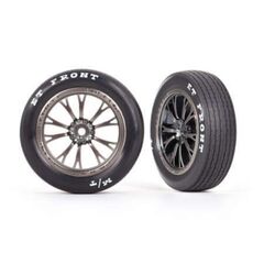 LEM9474A-Tires &amp; wheels, assembled, glued (Wel d satin black chrome wheels, tires, f oam inserts) (front) (2)