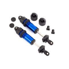 Shocks, GT-Maxx, aluminum (blue-anodi zed) (fully assembled w/o springs) (2 )