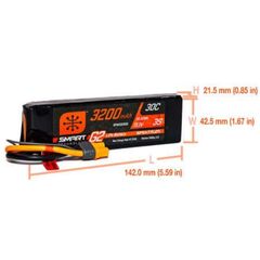 LEMSPMX323S30-SPMX323S30 3200mAh 3S 11.1V 30C Smart LiPo Battery G2 IC3