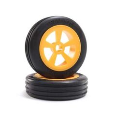 LEMLOS41019-Rib Front Tire, Mounted, Orange (2): Mini JRX2