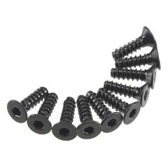 Hex Socket Tap Flat Head M3x10mm Blac k (10)