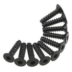 AXA466 Hex Socket Tap Flat Head M3x12 mm Black (10)