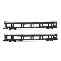 SNCF 2 Wagon de transport de voitures DD DEV 66 DEV vert Ep IV