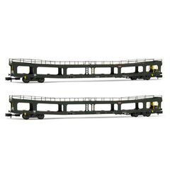 SNCF 2 Wagon de transport de voitures DD DEV 66 DEV vert Ep VI