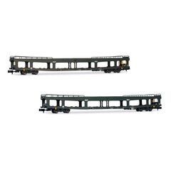 SNCF 2 Wagon de chargement de voitures DD DEV 66 vert Ep.IV