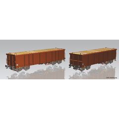Coffret de 2 wagons off. Wagon marchandises Eaos DB AG Ep.VI avec bois