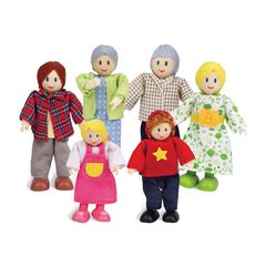 Famille de poupées couleur peau claire 6pcs.