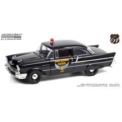 ARW47.HWY18028-1957 Chevrolet 150 Sedan Highway 61 Ohio State Highway Police
