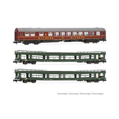 DR Coffret de 3 voitures voyageurs OSShD type B Spree-Alpen-Express Coffret 2 vert/rouge 1x WR + 2x