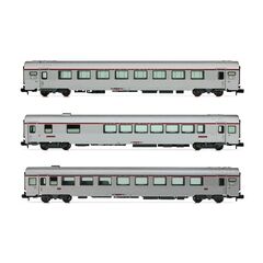 SNCF Coffret de 3 TEE Cisalpin Milan - Paris 1/2 Vru + A3rtu + A8u argenté Ep.IV