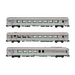 SNCF Coffret de 3 TEE Cisalpin Milan - Paris 2/2 A4Dtux + A8u + A8tu argenté Ep.IV