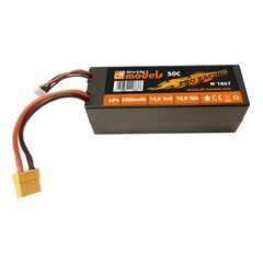 Accu Lipo 4S 14.8 Volt 5200mAh 50C XT90 carr&eacute;