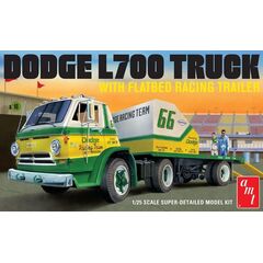 ARW11.AMT1368-1966 Dodge L700 Truck w/Flatbed Racing Trailer