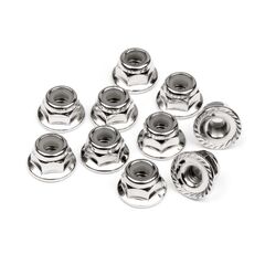 HPI103729-SERRATED FLANGE LOCK NUT M4 (SILVER/10pcs)