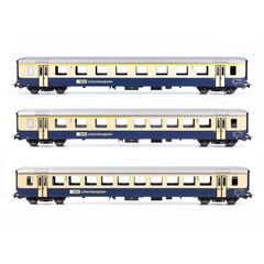 Coffret de voitures voyageurs BLS EW I 1x 1ère classe 1x 1ère/2ème classe et 1x 2ème classe Ep. V DC