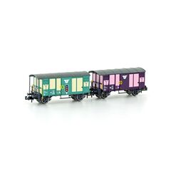 RM 2 wagons marchandises couverts verts et violets Ep. V