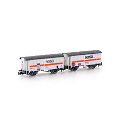 Coffret de 2 wagons de travaux ferroviaires K3 SERSA Ep.V