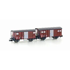 BLS 2 wagons marchandises couverts 1x K2 et 1x K3 brun Ep. IV