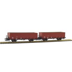 SBB Rungenwagen-Set (2Stk.) mit Holzwänden Typ Fbk SWISS EDITION
