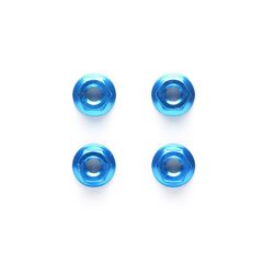 4mm ALU Serrated Nut (4) blue