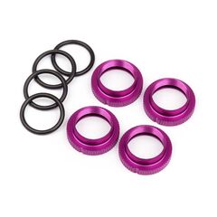 TCXX - ALUMINUM SHOCK SPRING ADJUST NUT (PURPLE/4pcs)