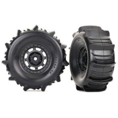 Tires and wheels, assembled, glued (D esert Racer wheels, paddle tires, foa m inserts) (2)