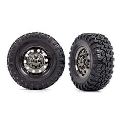 Tires and wheels, assembled, glued (T RX-6 2.2' wheels, Canyon RT 4.6x2.2' tires) (front) (2)