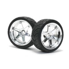 MOUNTED X PATTERN TYRE D COMPOUND ON TE37 6MM OFFSET CHROME