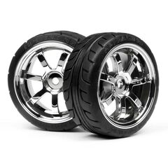 T-GRIP REIFEN AUF 26mm RAYS 57S-PRO CHROM-FELGEN MONTIERT