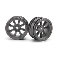 Cup Racer - MX60 FELGEN 8 SPOKE GUNMETAL (3mm OFFSET/2pcs)