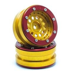Beadlock Jantes PT-Bullet doré/rouge 1.9 (2 pcs)